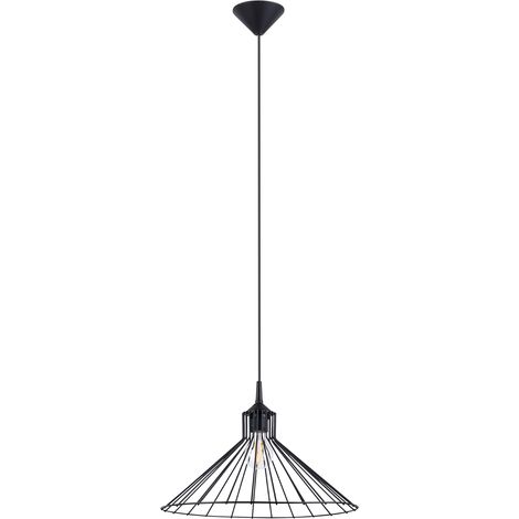 Suspension industrielle panier conique noire EDA Sollux (1/5)