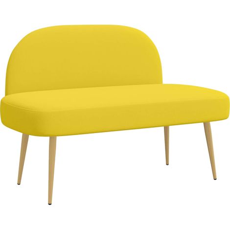 Upholstered Bench with Backrest Light yellow 110 x 60 x 76 cm vidaXL