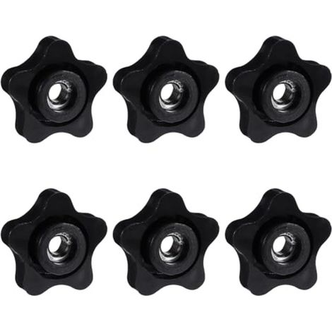 Bouton de filetage interne noir à cinq branches Irovami 5/16 pouce (6 pièces) (1/5)