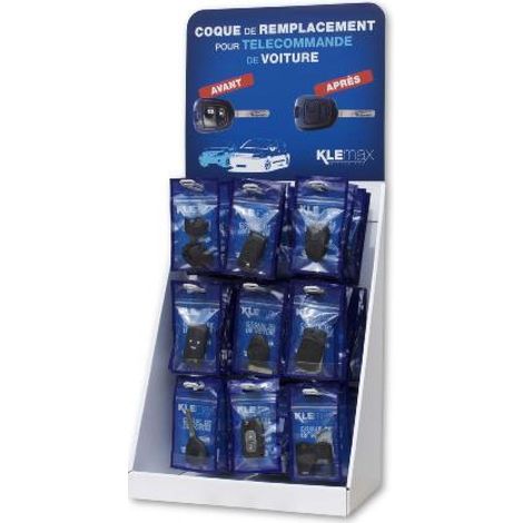 Pack 18 Coques Cle + 5x psa20 + 5x psa21 + Presentoir Klemax