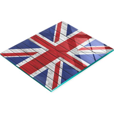 Tabla de cocina decorativa de cristal multifuncional con bandera británica, 60x52 cm (1/5)