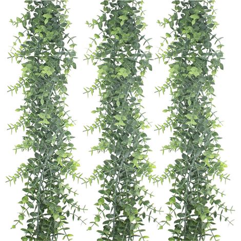 de 2 fausses plantes suspendues décoratives en eucalyptus