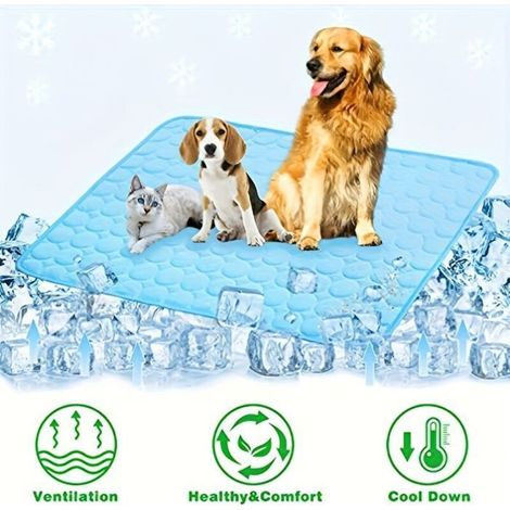 Rectangular Cooling Mat for Dogs and Cats - Breathable Mesh, Water-Free, Foldable - Pink - M 60x50 cm Pink Basket (1/4)