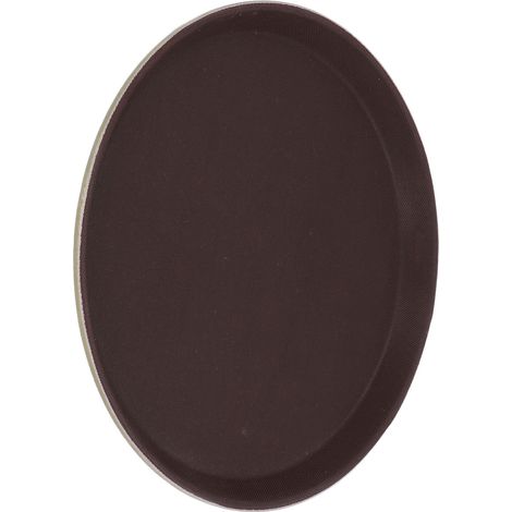 Plateau de service rond antidérapant en caoutchouc trempé et fibre de verre résistant à la chaleur, idéal pour restaurants et bars, 40 cm de diamètre. (1/5)