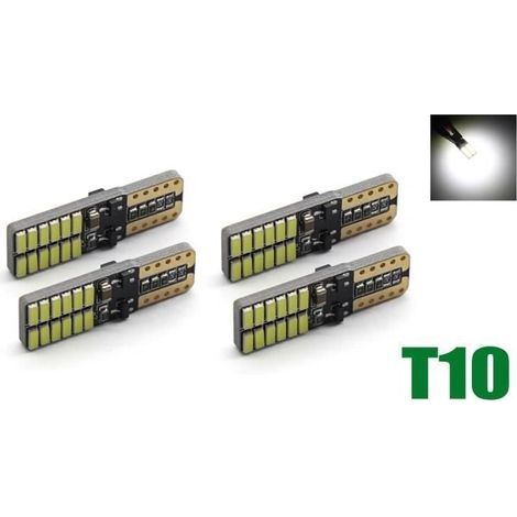 (Weiß) 4er-Pack T10 W5W 4014 24SMD 12V 6000K LED-Lampen für Auto-Deckenleuchten und Kofferraumbeleuchtung - Weiß (1/4)