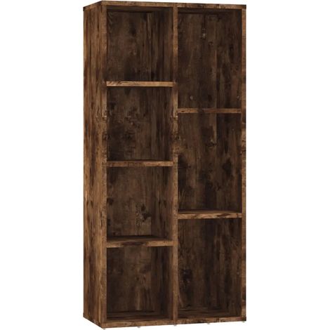 Estantería práctica con 7 compartimentos 50 x 25 x 106 cm de madera contrachapada roble ahumado 020048159 (1/5)
