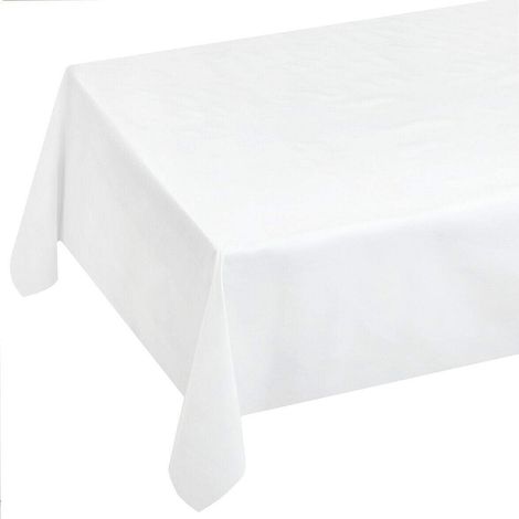 Tovaglia Antimacchia Cucina Moderna Tela Cerata Felpata Proteggi Copri Tavolo Bianca Neutra - 140x260 cm