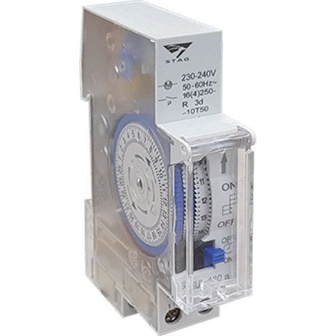 Horloge modulaire journalière 24h analogique – 220VAC – 16A – Programmation par segments de 15 minutes – Montage sur rail DIN – IMO (1/3)