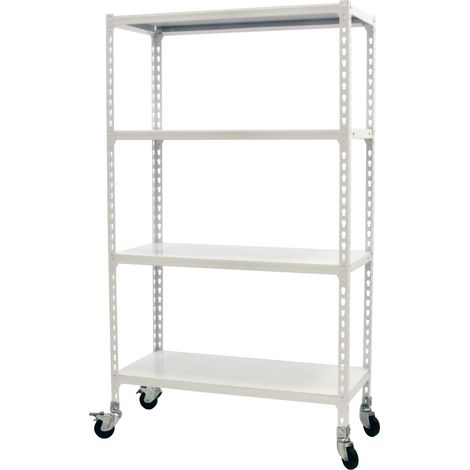 simonrack Étagère moderne blanche en métal 4 étagères