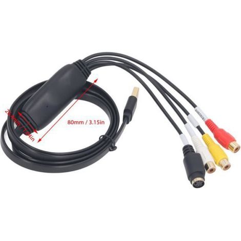 1 Carte acquisition vidéo, USB vers S Video, Entrée composite, Format NTSC PAL, Pour PC portable (1/3)