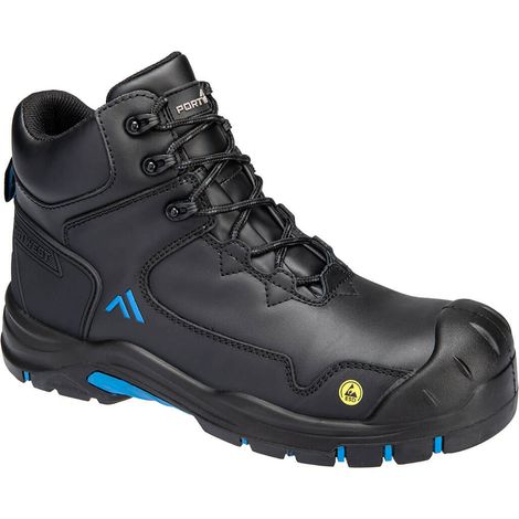 Hochschaftiger Schuh Apex S3s Esd Hro Sr Sc Fo – Größe 35 – Schwarz/Blau – Portwest