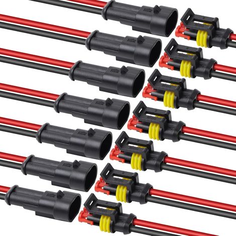 CCYKXA 20 Sätze wasserdichte Steckverbinder-Kits, 2-polige männliche und weibliche wasserdichte Auto-Steckverbinder, wasserdichte elektrische Autoklemme, wasserdichtes Steckverbinder-Kit für Motorrada