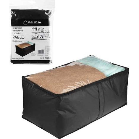 Organizer-Hülle für Kleidung und Bettwäsche, 75 x 40 x 30 cm, Pablo, Schwarz (1/3)