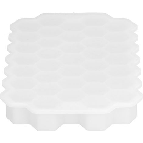 Bac à glaçons à 37 compartiments alvéolés avec couvercle en silicone alimentaire, pour bar, HomeWhite (1/5)