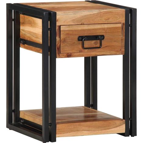 Cabinet de chevet avec tiroir 2 pcs-Lot de 2 Table de nuit-Table de chevet Marron 40 x 35 x 50 cm (1/5)