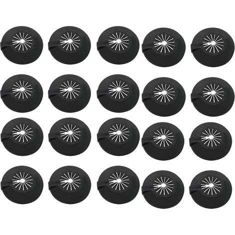 20 Pièces Cache Tuyau Radiateur,Colliers de Pipe Plastique Cache Tuyau Radiateur Rosace à Clapet en Plastique Cache-Tuyaux de Chauffage,Rosaces pour Radiateur pour 8-30 mm de Tuyaux d'eau(noir)