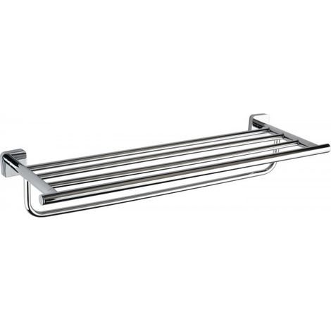 Etagère de douche porte-serviettes TASI en laiton chromé 65,6 x10,5 x21,6 cm (1/2)