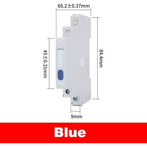 Voyant LED bleu (220 V CA/24 V CC) pour montage sur rail DIN, boîtier de distribution d'alimentation ultra-mince, double/simple, rouge/vert. (1/5)