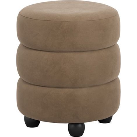 Emi Pouffe - Velvet/Pine - L43 x W43 x H49.5 cm - Mole/Black - Fully Assembled
