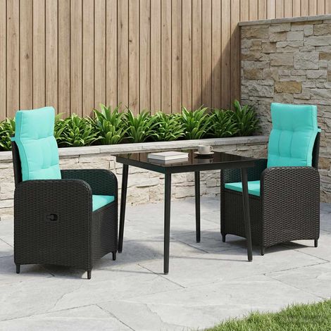 vidaXL Sofa-Tischset 3 pcs PE Rattan und pulverbeschichteter Stahl (1/5)