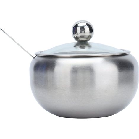 Sucrier et salière avec couvercle transparent et cuillère