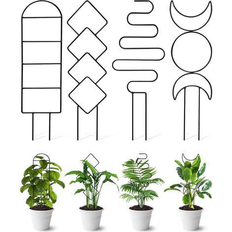 Pergola grimpante de vigne noire 4 pièces, support pour plantes grimpantes d'intérieur, support pour plantes en pot (1/5)