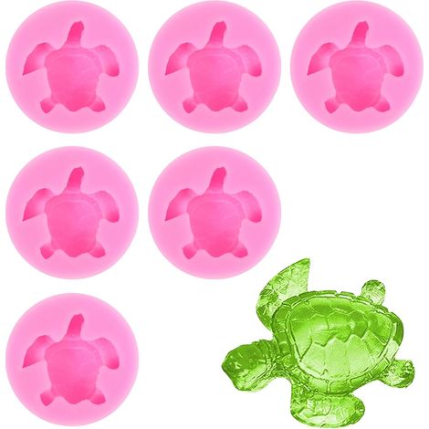 Lot de 6 moules silicone tortue de mer pour gâteau, chocolat, savon, biscuits et gelée. (1/5)