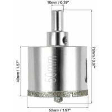 Foret diamant pour scie cloche en verre. céramique. porcelaine. carrelage 50 mm (1/3)