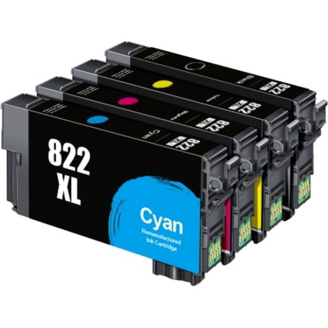 Cartouches d'encre 822XL T822XL (lot de 5) pour imprimantes Epson Workforce Pro WF-3820, WF-4820 et WF-4833