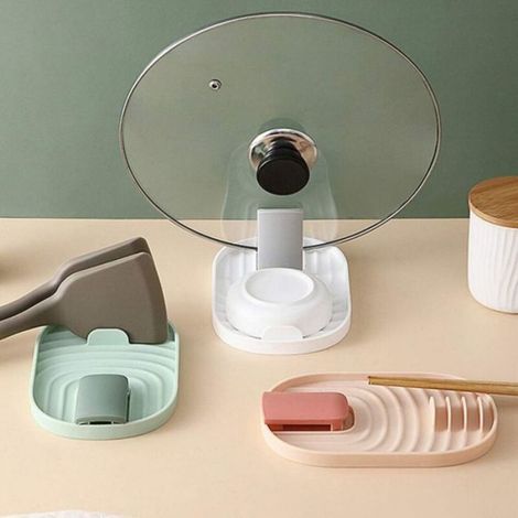 3Pcs Porte-Cuillère pour Cuisinière Porte-Spatule Support de Cuillère Suspendue Résistant à La Chaleur avec Coussinet D'ég (1/5)