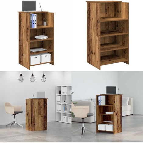 Empfangstheke Altholz-Optik 55x50x103,5 cm Holzwerkstoff - Altholz Optik - Tresen mit Regal (1/5)