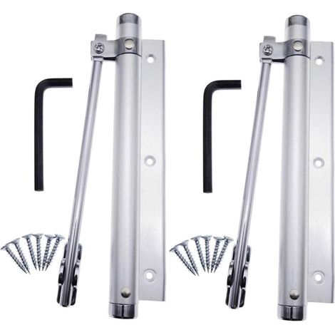 Ferme-porte à ressort Ulisem, en alliage d'aluminium, réglable et automatique, pour usage domestique, montage en surface, 45 kg (lot de 2) (1/4)