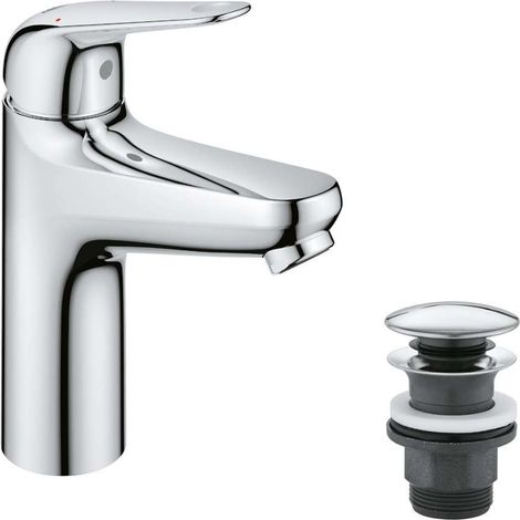 Grohe Swift - Waschtischarmatur mit Push-Open-Ablaufgarnitur, Chrom 24326001 (1/5)