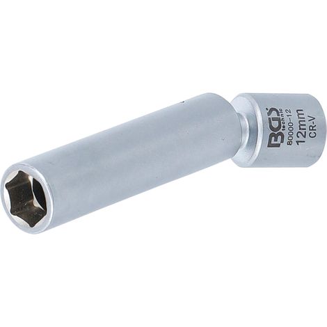 BGS  Bujía  e  Incandescentes  Articuladas  Inserto  Cuadrado  Interior  de  10  mm  (3/8")  SW  12  mm  -  80000-12 (1/4)