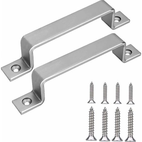 [NEVER USED] 2 pieces 200mm barn door handle sliding door handle industrial style door handles with screws for door shed garage wardrobe (1/4)