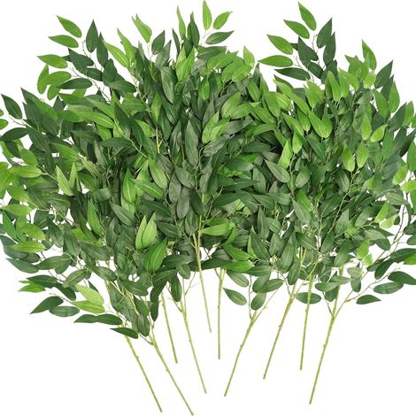 Ruscus Artificiel - 68 cm - Tige Flexible En Fil De Fer Gainée De Plastique - Feuilles En Soie Réalistes - Décoration Intérieure Extérieure - Lot De 1 (1/5)