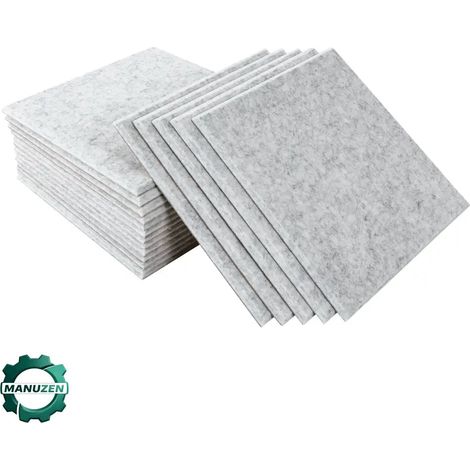 Manuzen - 18 panneaux acoustiques autocollants gris clair 30 × 30 cm (1/5)