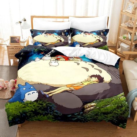 KLVGTIFS PU - 3 Pièces Housse de Couette, Housse de Couette 150x200cm +2 Taies d'oreiller 80x80cm en Microfibre Super Douce Animé 6 (1/5)
