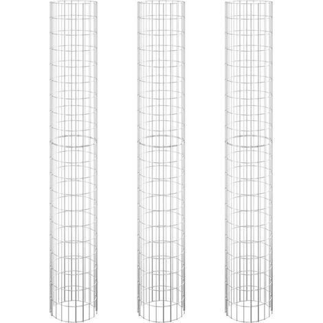 Maison Exclusive - Fioriere Gabbione Circolare 3 pz in Acciaio Zincato Ø30x200 cm (1/5)