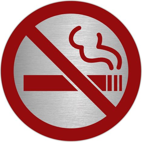 Placa Adhesiva "No Fumar" Acero Inoxidable Ø 7 cm. (1/3)