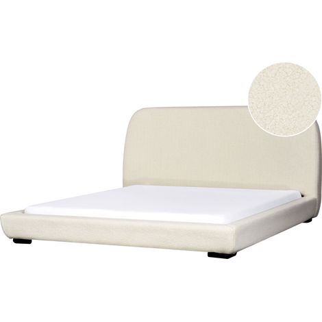 Bett mit Lattenrost Bouclé ROISEL 180 x 200 cm Hellbeige (1/5)