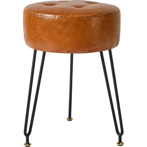 Tabouret de vanité Maquillage, Faux Cuir Chaise Marron Clair L/G-31J (1/5)