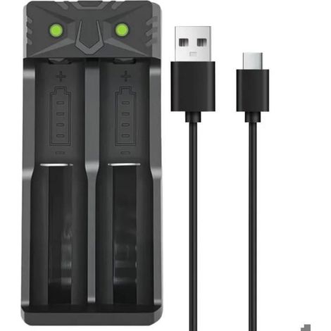 Chargeur Accu 18650, 2 Emplacements Indépendants, Écran Lcd, Chargeur Piles Rechargeables Li-ion 3,7v 4,2v (1/5)