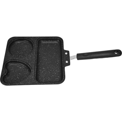 Poêle carrée antiadhésive 3-en-1 pour petit-déjeuner, poêle à steak, poêle multifonction sans fumée, poêle combinée pour œufs et steak (1/5)