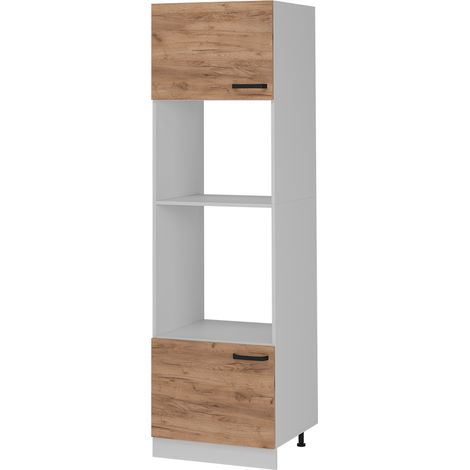 Armoire micro-ondes R-Line, Chêne de force doré, 60cm sans plan de travail, Vicco (1/5)