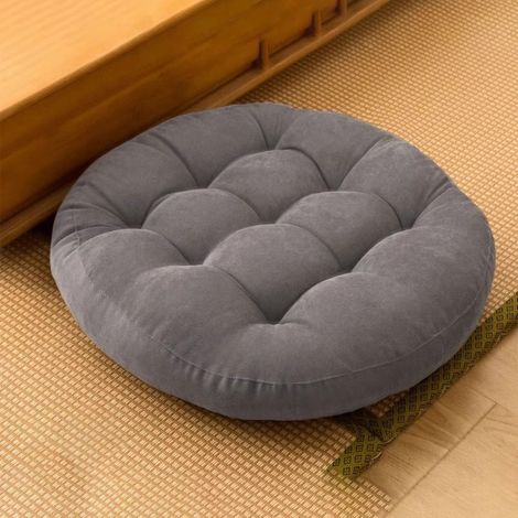 Coussin De Chaise - Mousse À Mémoire De Forme - Tissu Velours Côtelé En Coton - 40 X 40 Cm - Pour Salle À Manger Cuisine Patio Bureau - Gris (1/5)