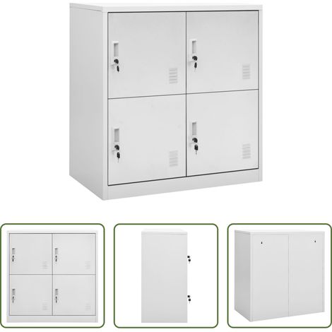 vidaXL Casier mural - Armoire à casiers Gris clair 90x45x92,5 cm Acier (1/5)