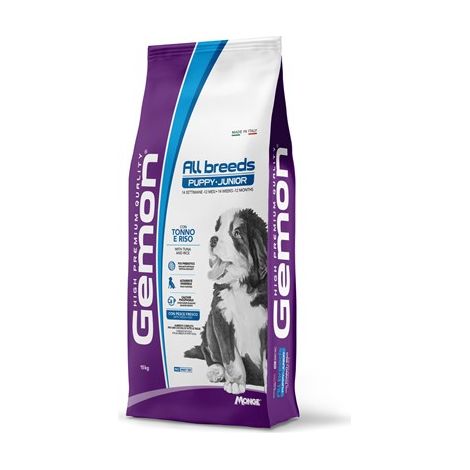 Monge gemon cane puppy tonno e riso 15 kg all breeds crocchette per cuccioli dog