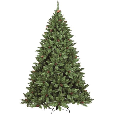 Dmora - Albero di Natale Stoccolma, Albero artificiale extra folto, Albero effetto reale in PVC con Pigne incluse, 464 rami, Altezza cm 150, con imballo rinforzato