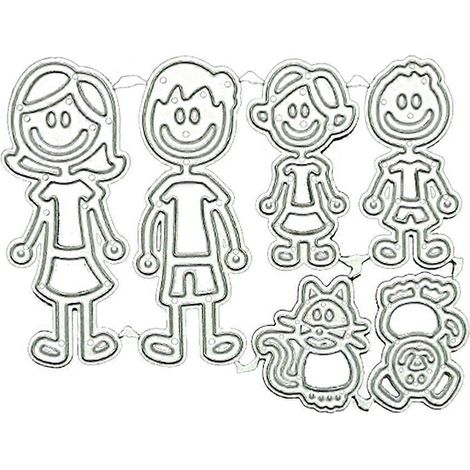 Metall-Stanzformen für Familienhaustiere, Schablone zum Selbermachen von Scrapbooking-Alben, Papierkarten, Prägeformen, Basteldekorationen